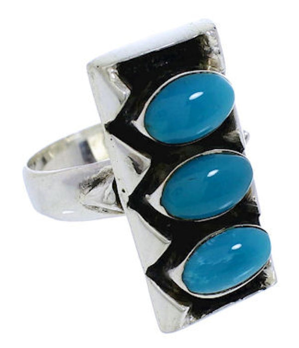 Authentic Sterling Silver And Turquoise Ring Size 7-1/4 UX33261